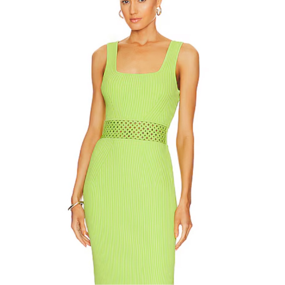 Jonathan Simkhai Loren Compact Crochet Rings Midi Dress - Picture 2 of 11